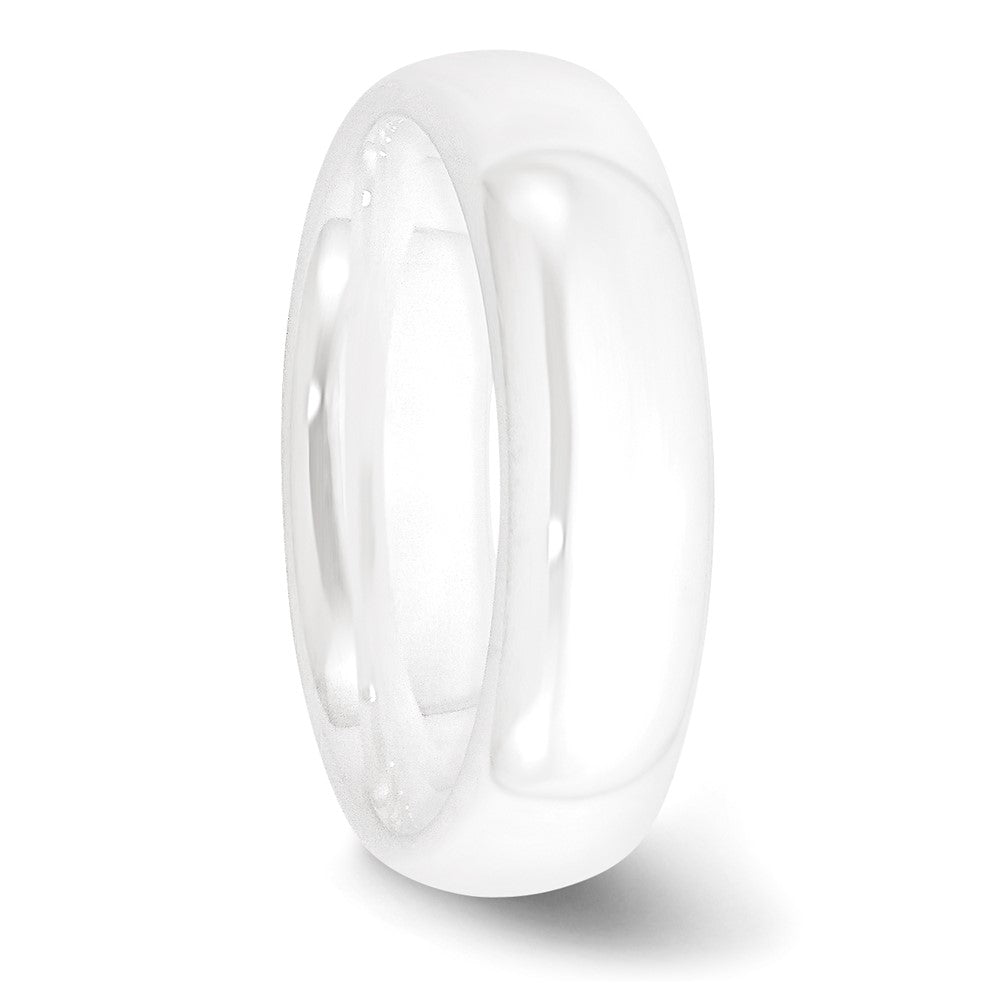 Ceramic White 6mm Polished Band Size - 8