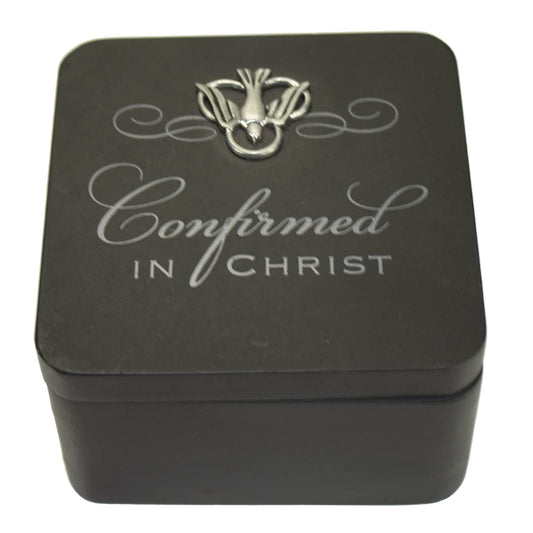 Cathedral Art Abbey & CA Gift Confirmation Black Trinket Box W/Magnetic Cover, One Size, Multi