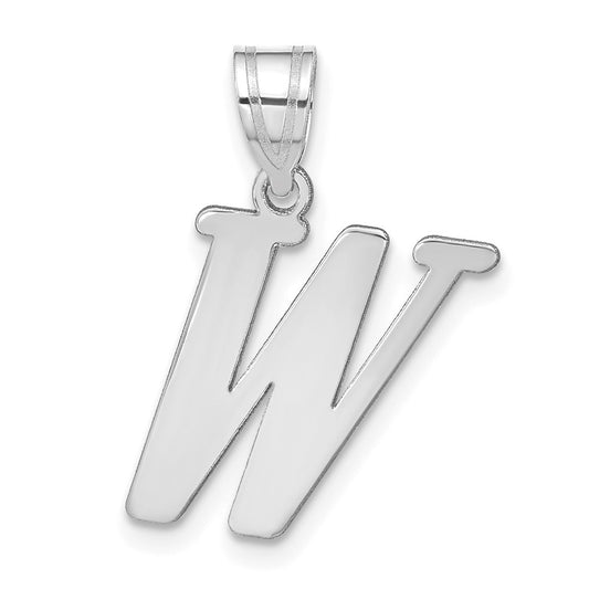 14kw Polished Letter W Initial Pendant