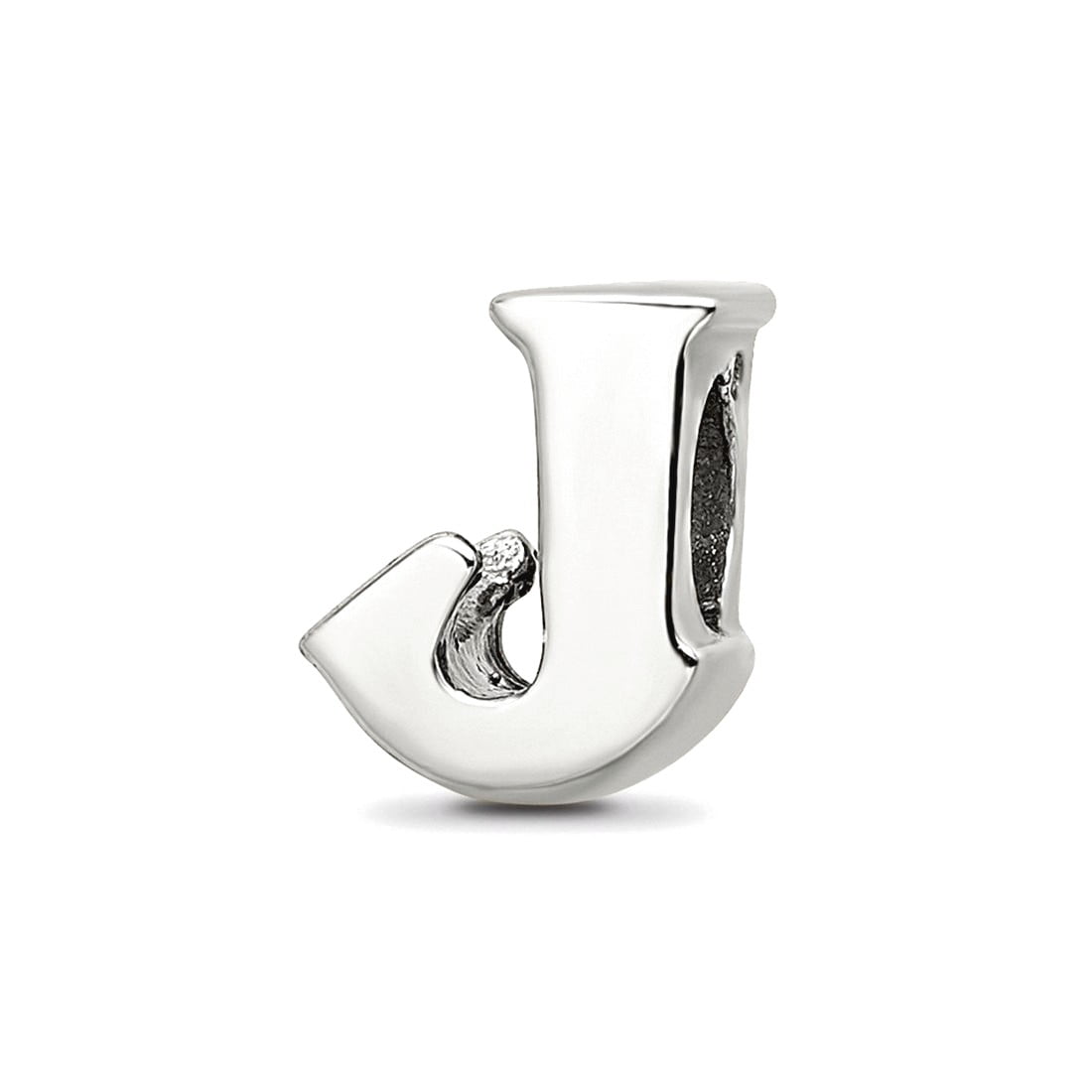 925 Sterling Silver Polished Reflections SimStars Letter Name Personalized Monogram Initial J Bead Charm 8.18x7.27mm Wid
