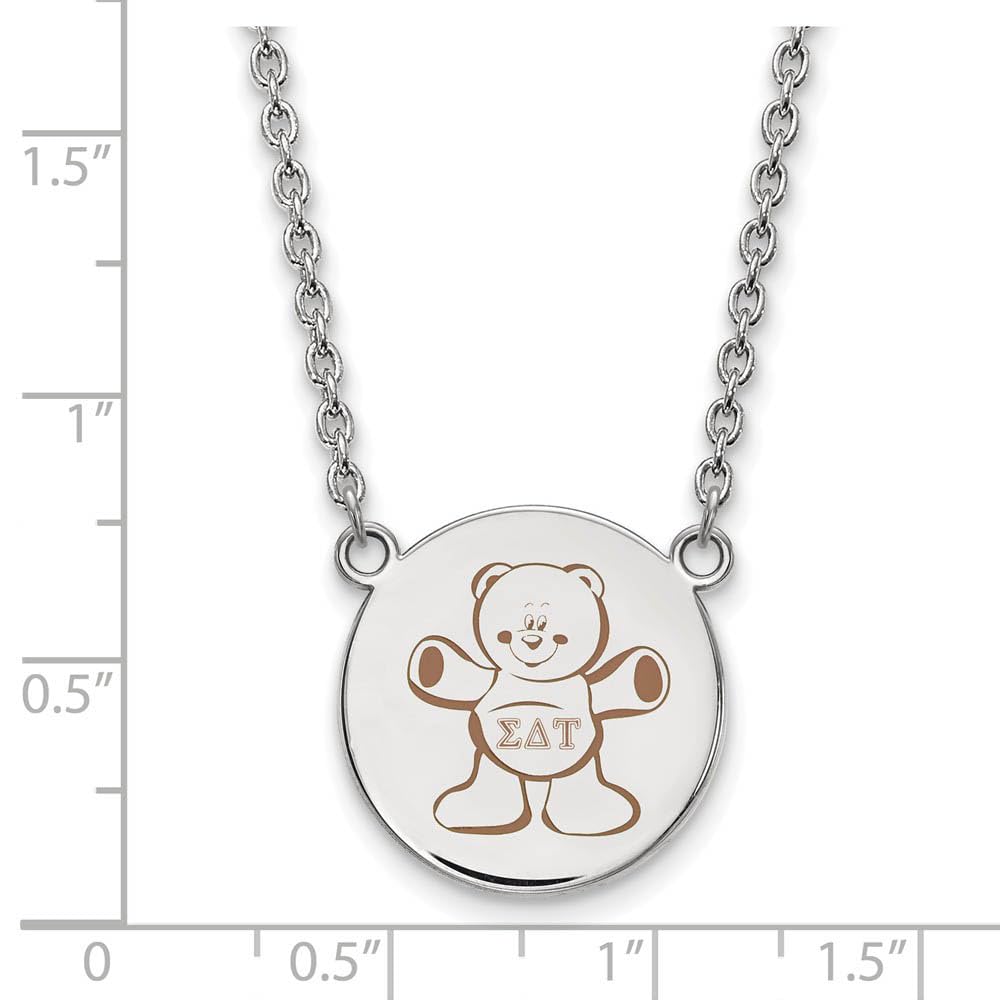 Sterling Silver 18in Official Licensed Greek Sororities Sigma Delta Tau Small Enamel Pendant w/Necklace