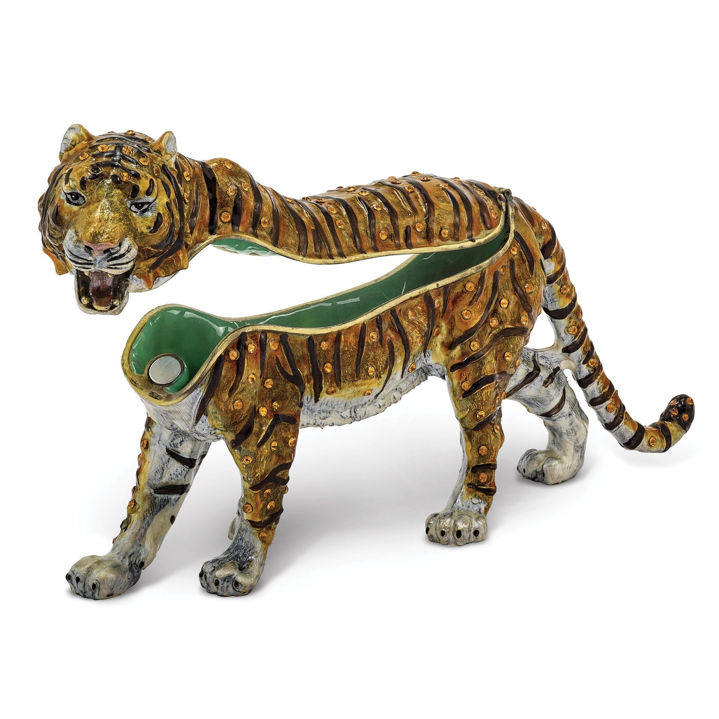 Pewter Large Bengal Tiger Trinket Box
