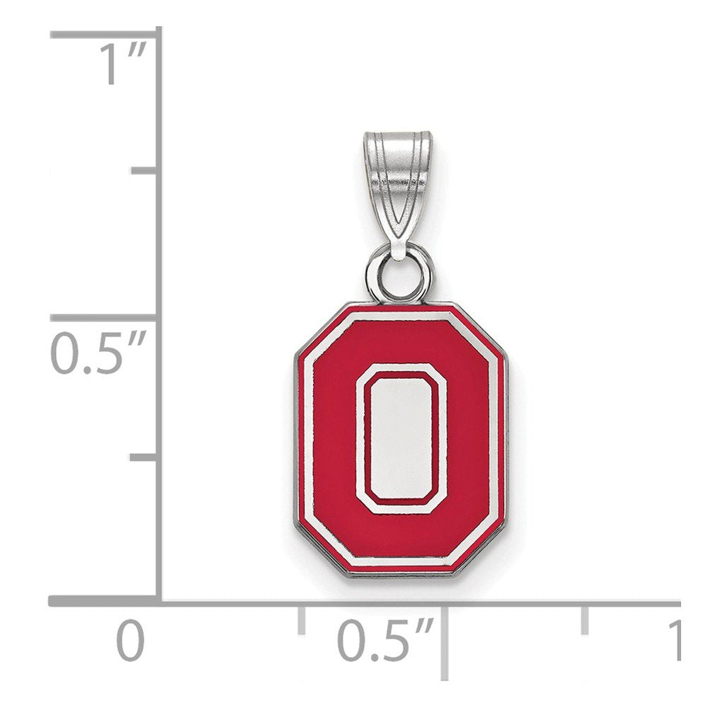 Women's Ohio State Buckeyes Sterling Silver Small Enamel Pendant