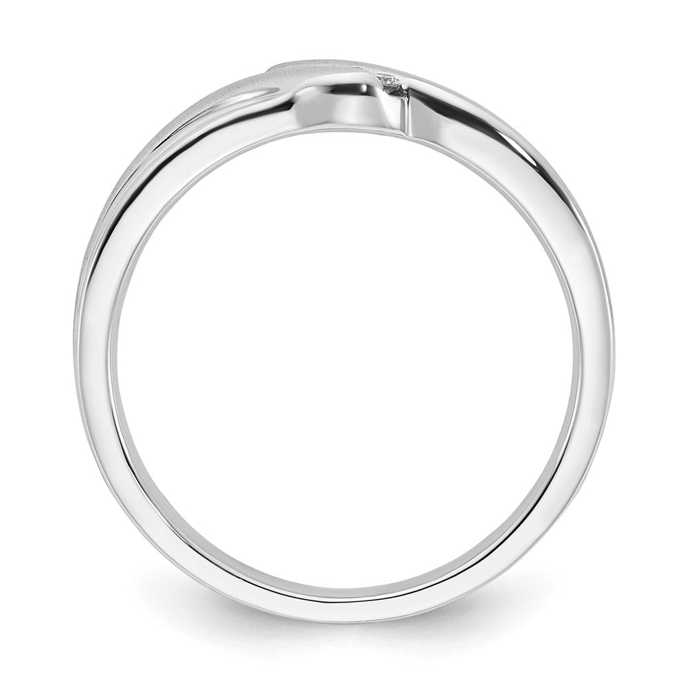10K White Gold Polished & Brushed Diamond Band