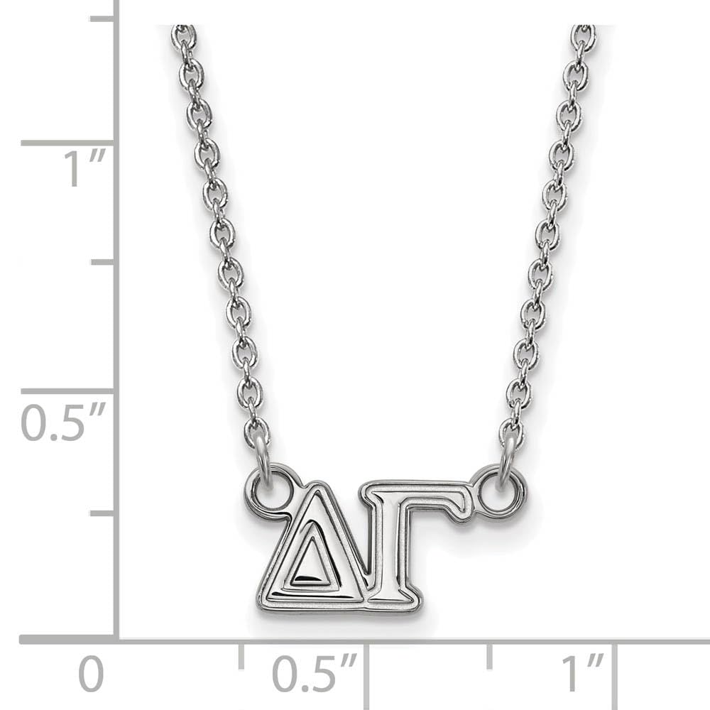 Sterling Silver 18in Official Licensed Greek Sororities Delta Gamma (??) Medium Pendant w/ Necklace