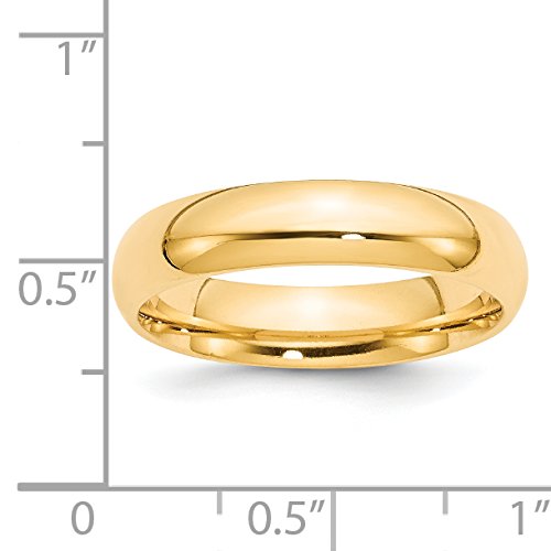 14k Yellow Gold 5mm Standard Weight Comfort Fit Wedding Band Size 4.5 CF050