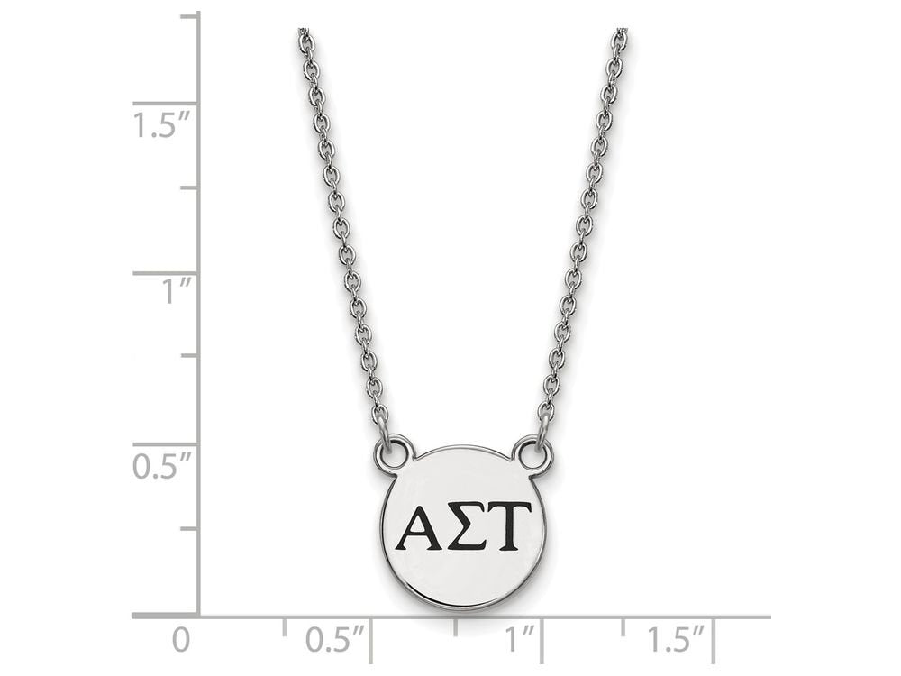 Sterling Silver 18in Official Licensed Greek Sororities Alpha Sigma Tau (???) XS Enamel Pendant w/Necklace