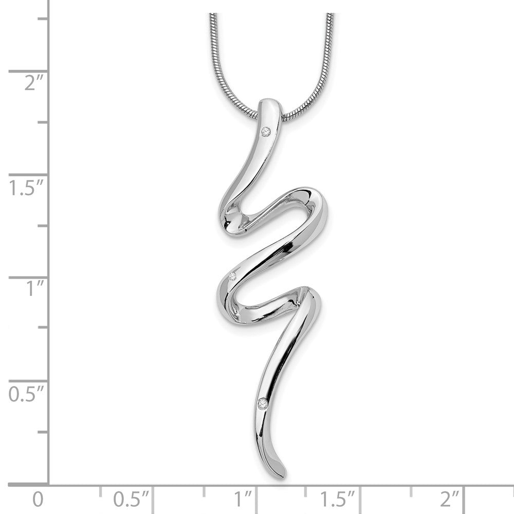 White Ice Sterling Silver Rhodium-plated 18 Inch Diamond Necklace with 2 Inch Extender 18 Inches