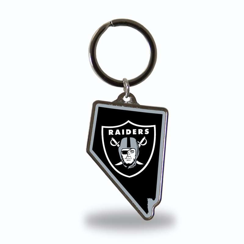 Rico Industries NFL Las Vegas Raiders State Shape Keychain