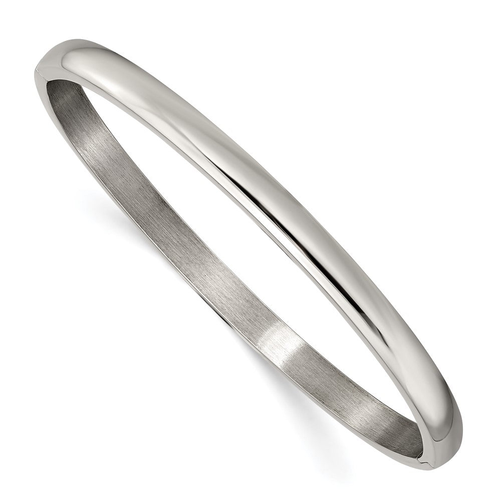 Titanium Polished 5mm Hinged Bangle 6.75 inches