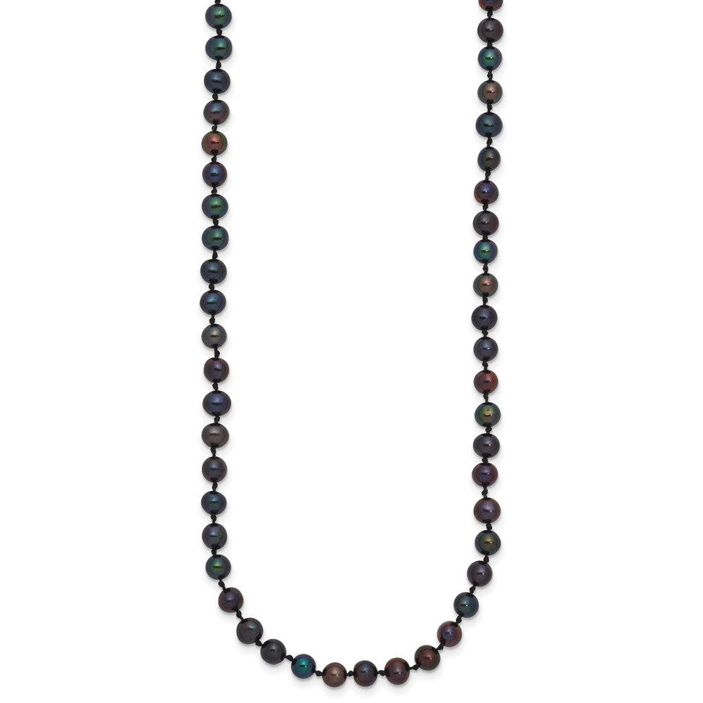 14k 4-5mm Black Near-Round Freshwater Cultured Pearl 18 inch Necklace