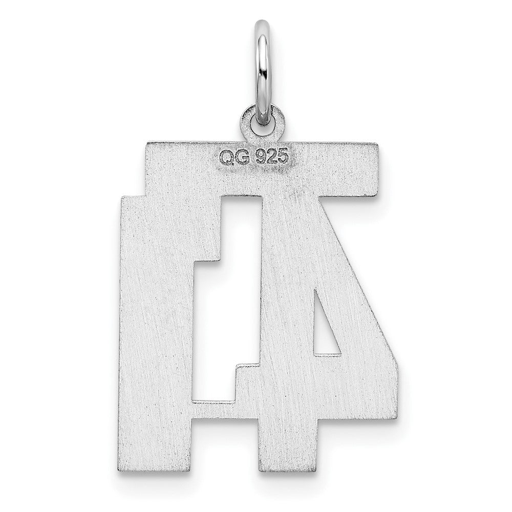 Sterling/Silver Rhodium-plated Polished Number 41 Charm