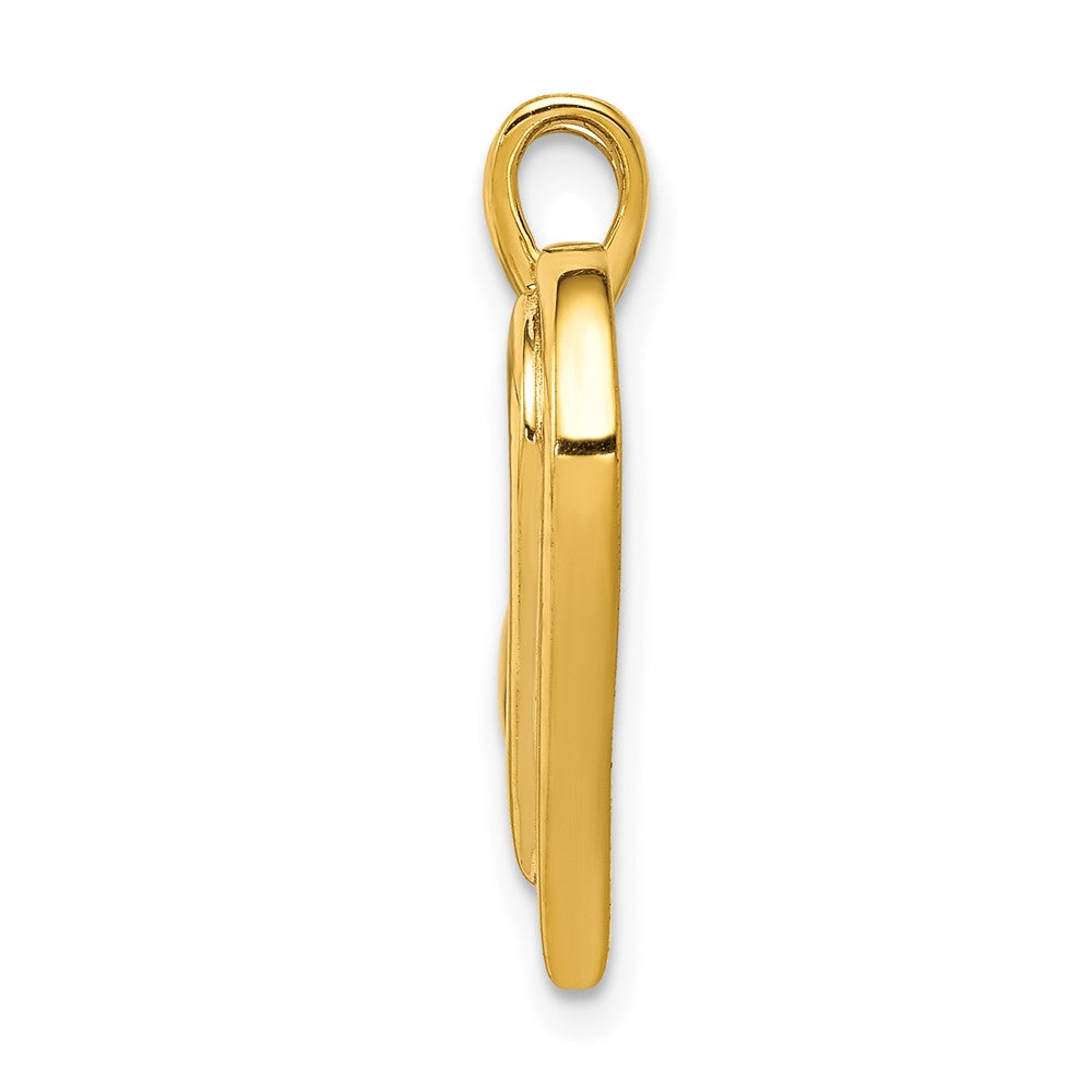 14k Holds 2-1.4mm/2-1.6mm Stones Heart Pendant Mounting