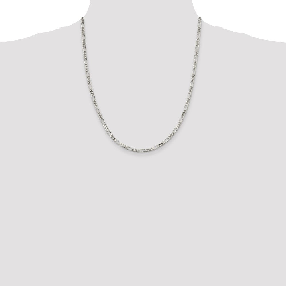Sterling Silver 3.5mm Figaro Chain 22 Inches