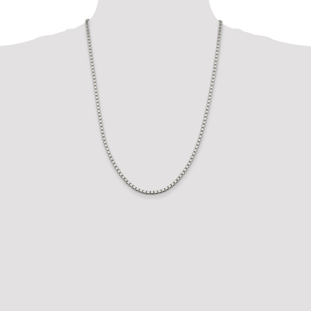 Sterling Silver 3.25mm Box Chain 24 Inches