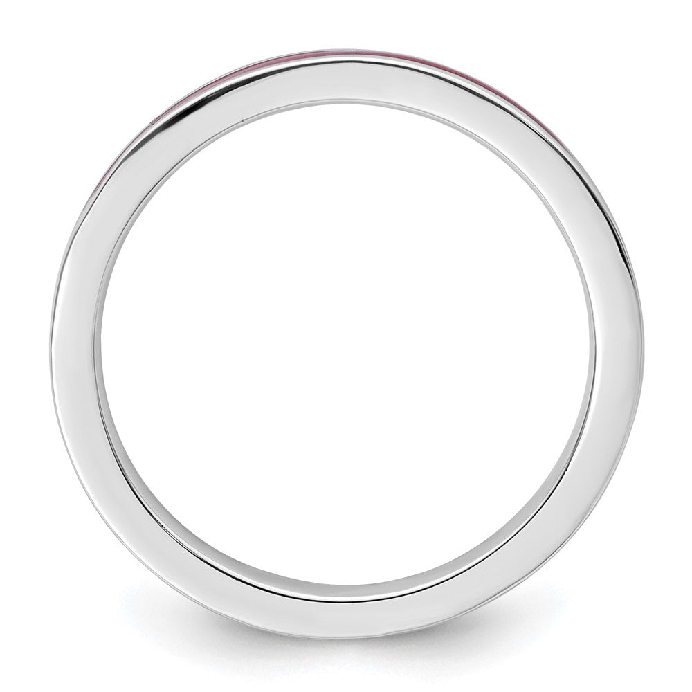 Sterling Silver Stackable Expressions Red Enameled 2.25mm Ring Size -6