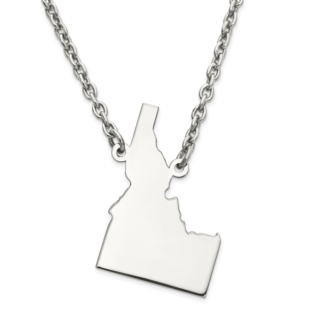 Sterling Silver/Rhodium-plated Idaho State Necklace