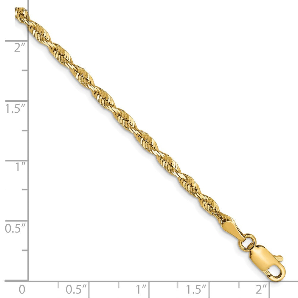 10K 2.75mm Diamond-Cut Lightweight Rope Chain 7  inches