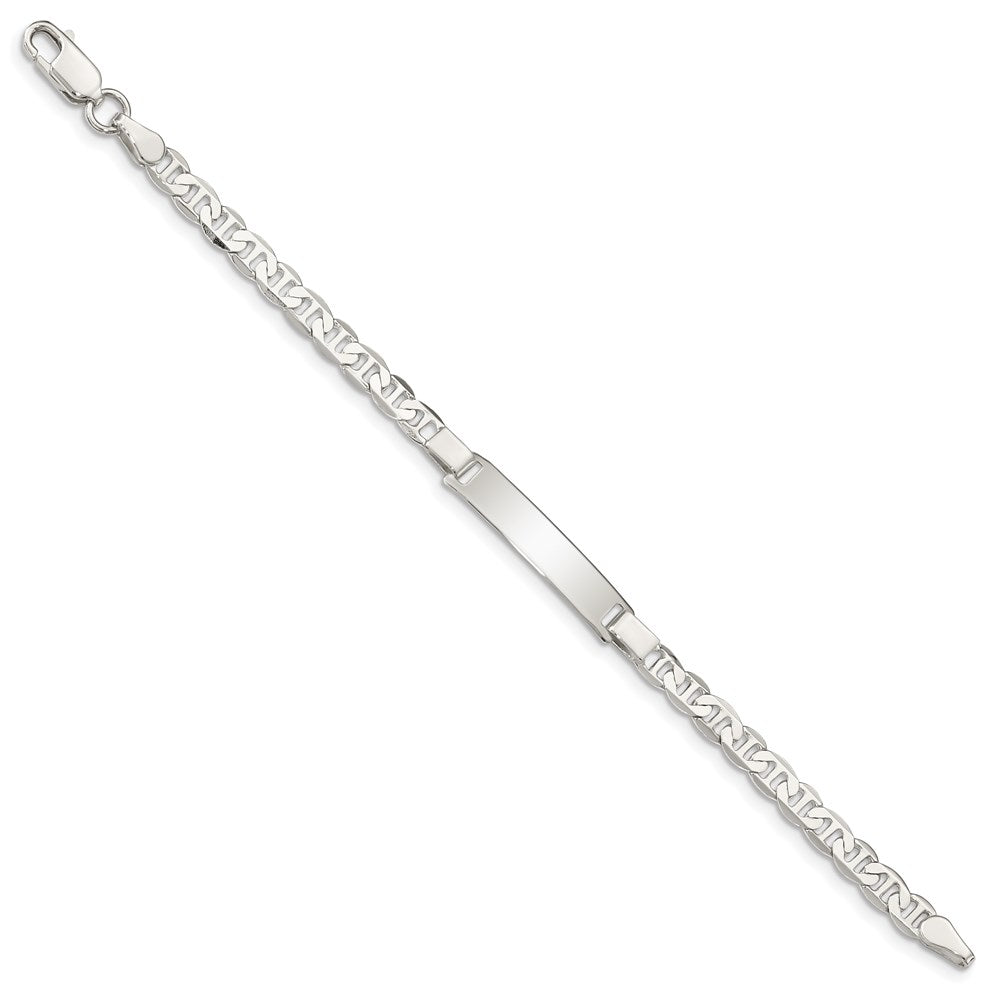 Sterling Silver Engraveable Childrens ID Anchor Link Bracelet 5.5 inches
