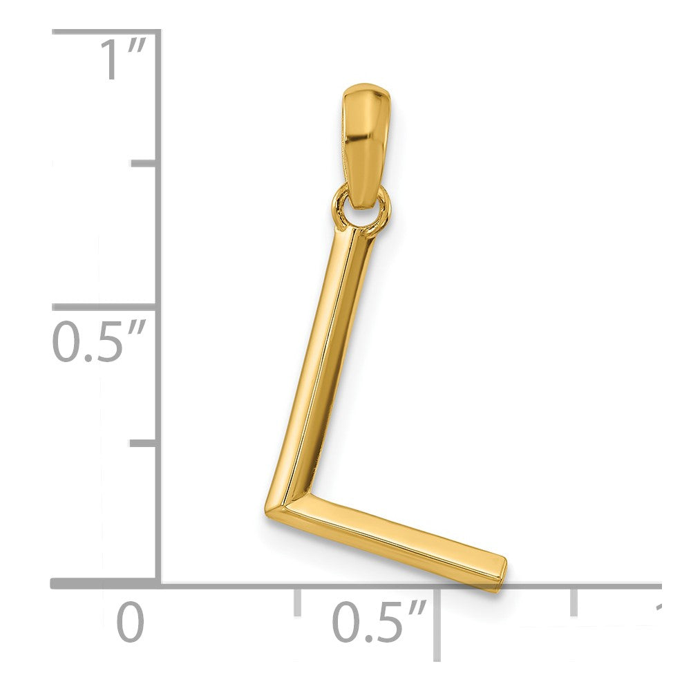 14k Yellow Gold Fancy Letter L