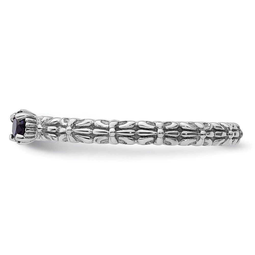 Sterling Silver Stackable Expressions Created Sapphire Two Stone Ring Size -8