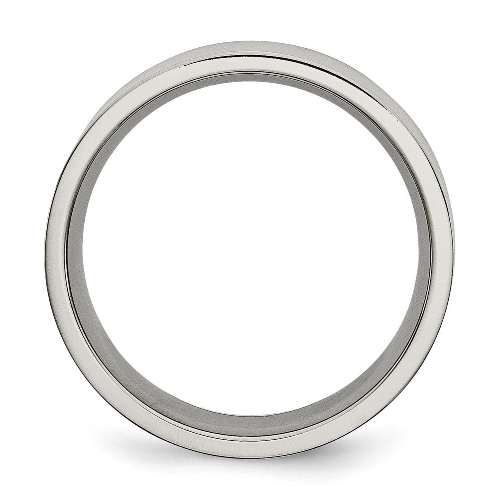 Titanium Brushed 8mm Flat Band Size - 10