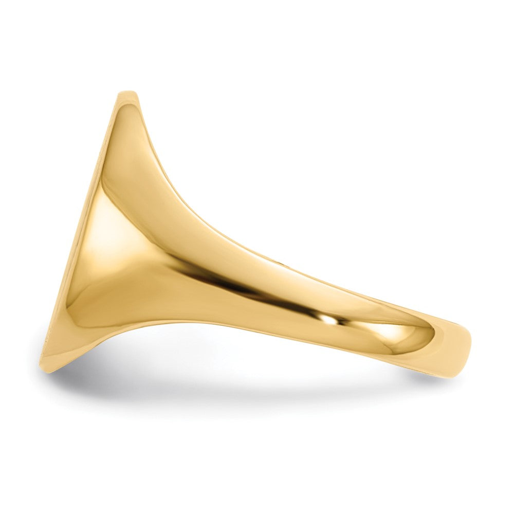 10k 14.0x10.0mm Closed Back Signet Ring Size 6.75
