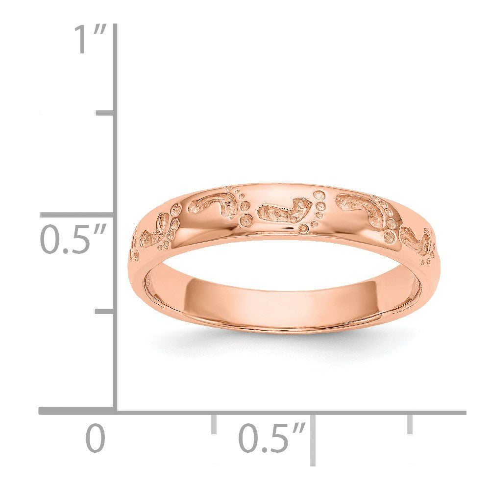 14k Rose Gold Footprints Ring size 7