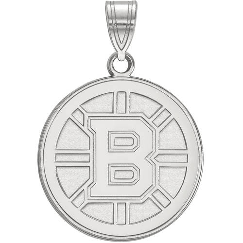 LogoArt NHL Boston Bruins Sterling Silver Large Pendant