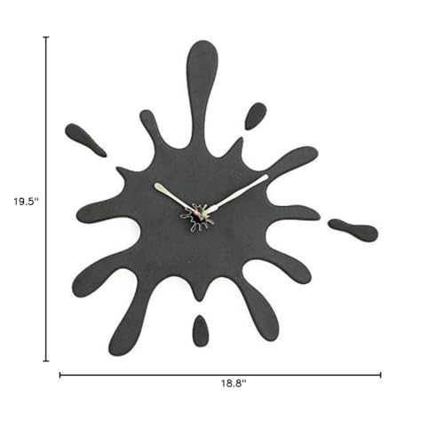 Modern Minimalist Ink Splash Silent Wall Clock (19.5” X 18.8”)