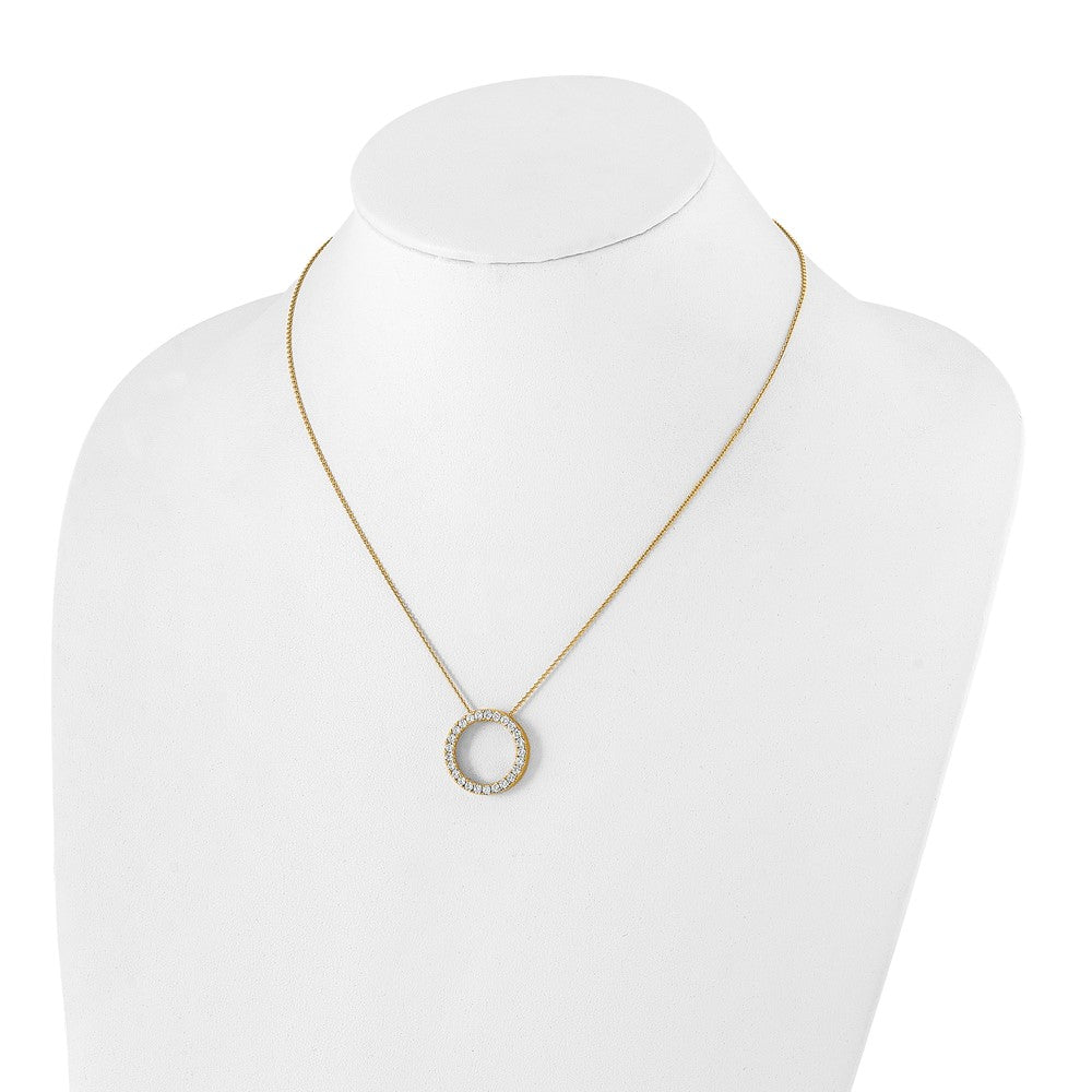 True Origin 14k 1 carat Lab Grown Diamond VS DEF 18 inch Eternity Pendant Necklace