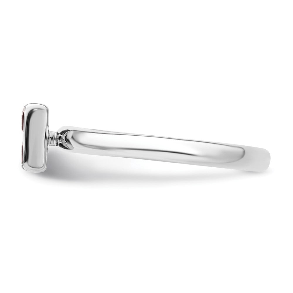 Sterling Silver Stackable Expressions Garnet Ring
