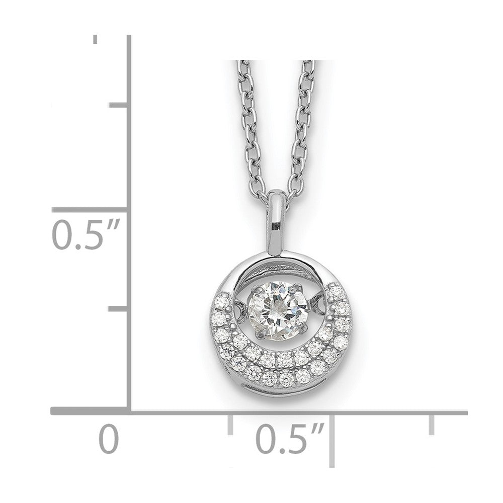 Cheryl M Sterling Silver Rhodium-plated Brilliant-cut Vibrant CZ Circle 18 Inch Necklace 18 Inches