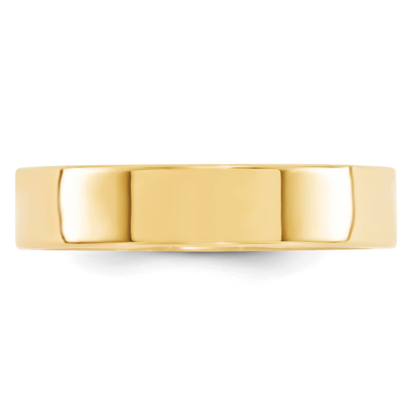 10k Yellow Gold 5mm Standard Weight Flat Comfort Fit Wedding Band Size 10.5