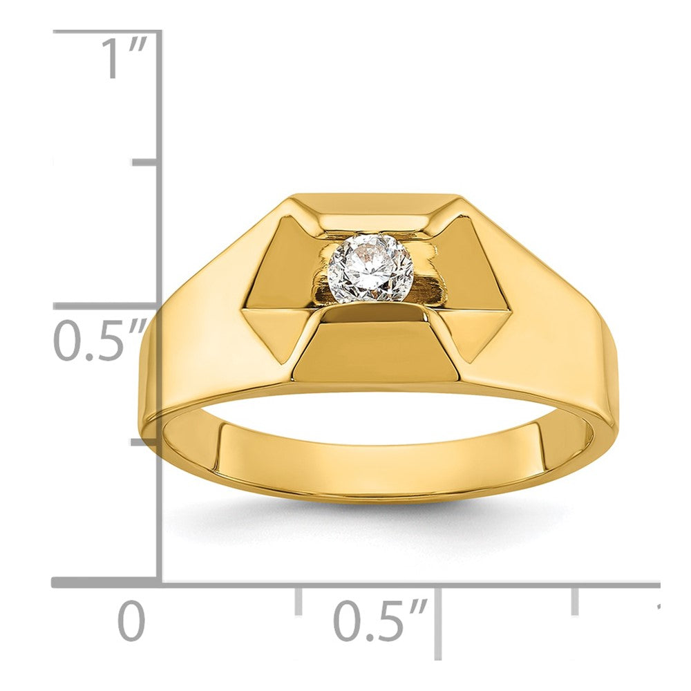 14k IBGoodman Men's Polished 1/4 Carat AA Diamond Ring