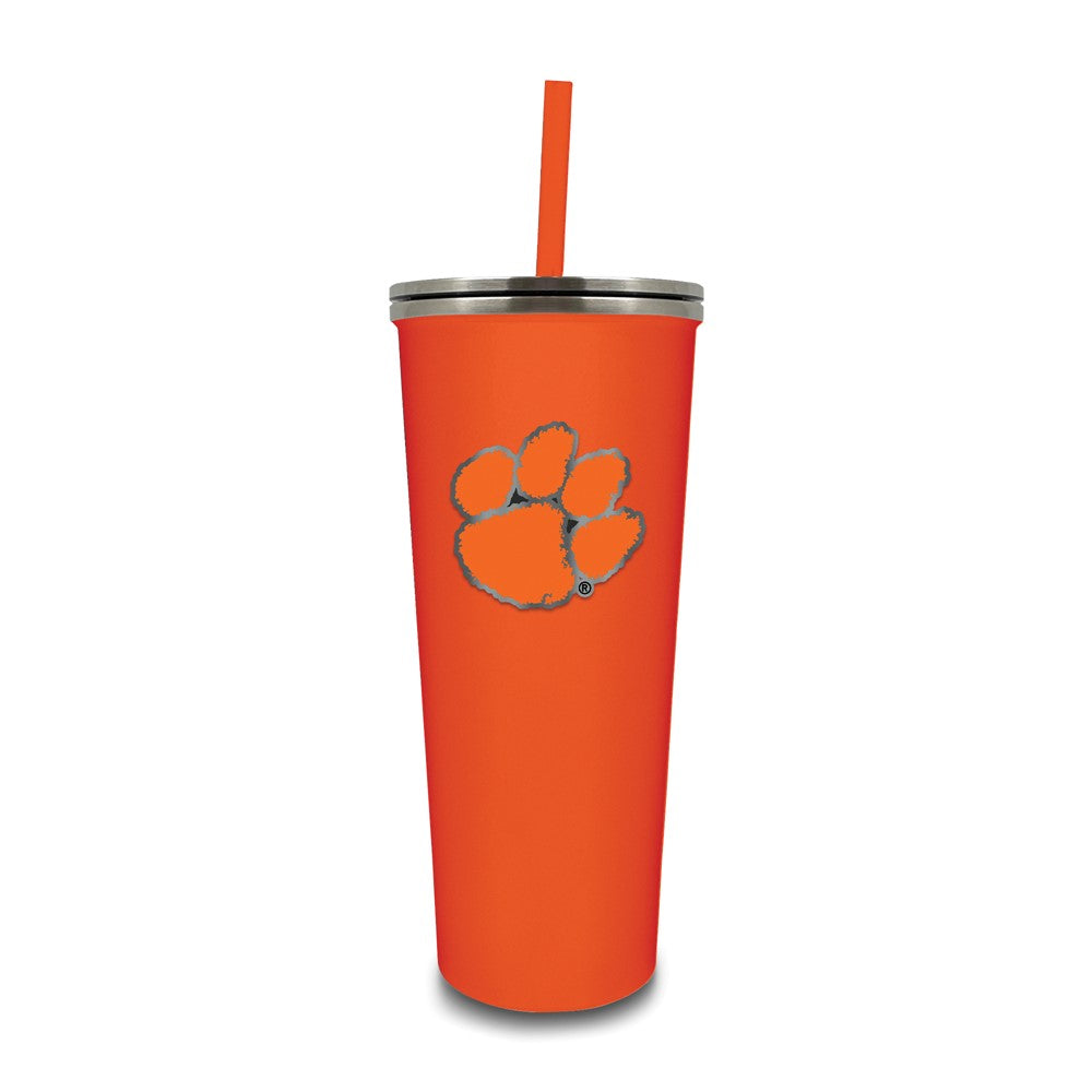 Clemson University 24 ounce Skinny Tumbler with Straw