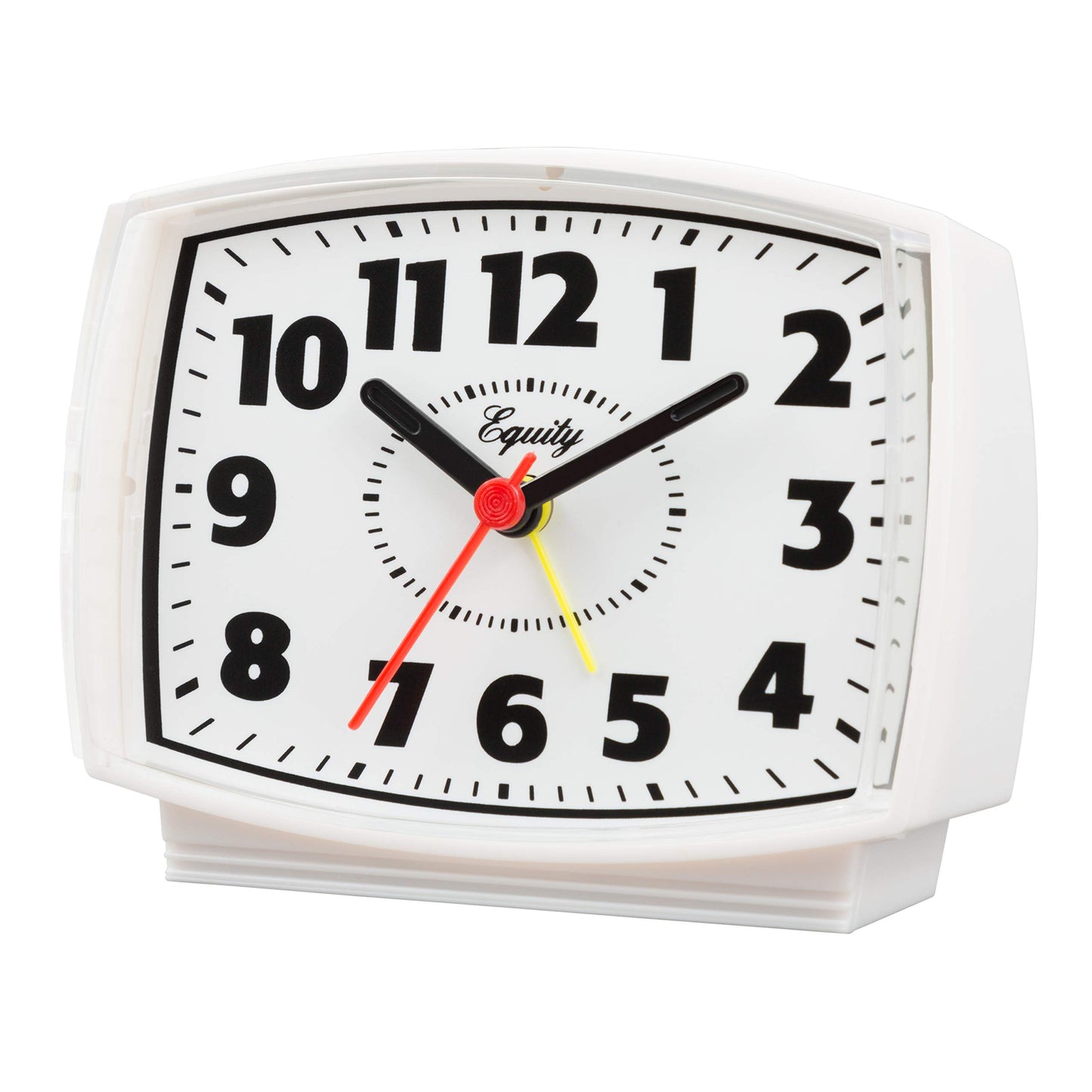 Equity by La Crosse White Corded Electric Analog Alarm Clock with Backlight, 33100