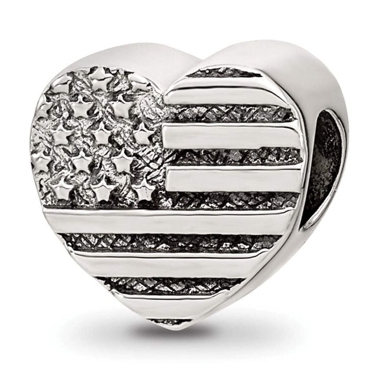 Sterling Silver Reflections Heart Flag Bead