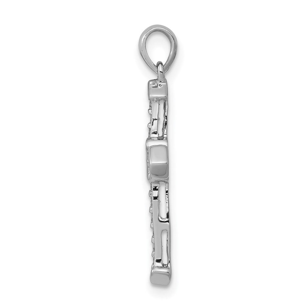 14k White Gold 1/6 carat Lab Grown Diamond VS/SI+ G+ Cross Pendant