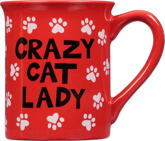 Our Name Is Mud CRAZY CAT LADY/I DECORATE WITH CATS 16 oz. Stoneware Mug Q-GM16197