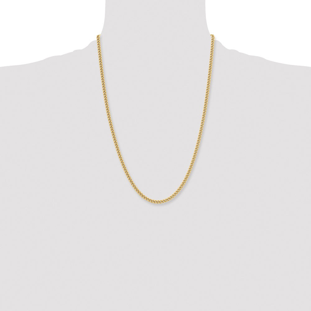 Stainless Steel Polished Yellow IP 4mm 24in Round Curb Chain