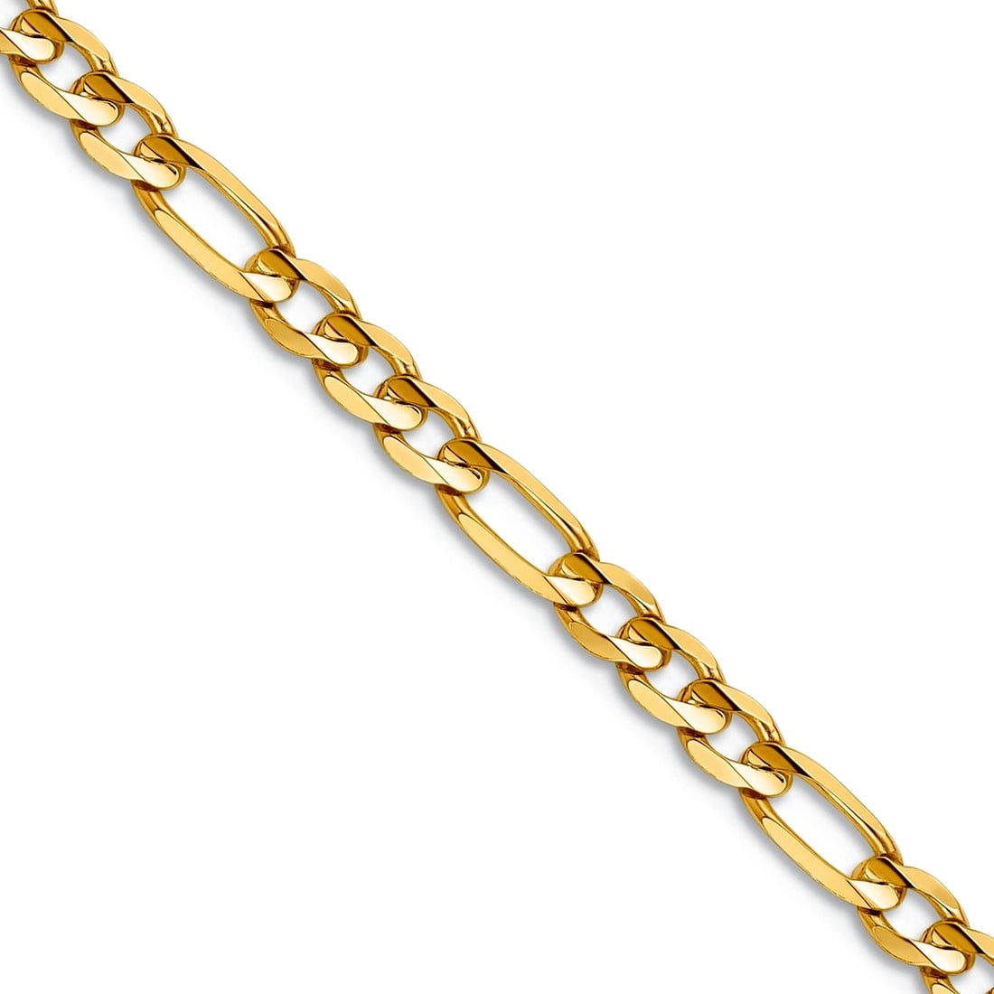 14K 24 inch 4mm Concave Open Figaro with Lobster Clasp Chain