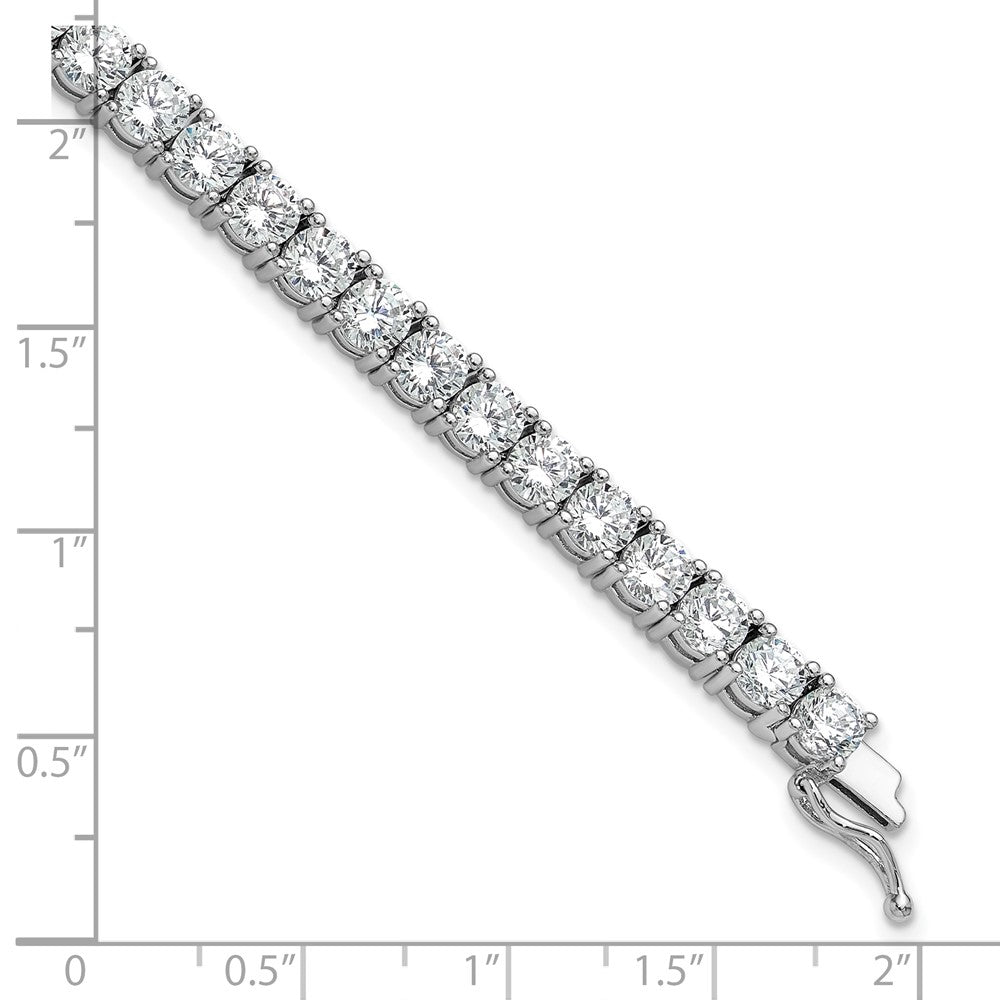 Sterling Shimmer Sterling Silver Rhodium-plated 4.5mm CZ 43 Stone 8 inch Bracelet 8 inches