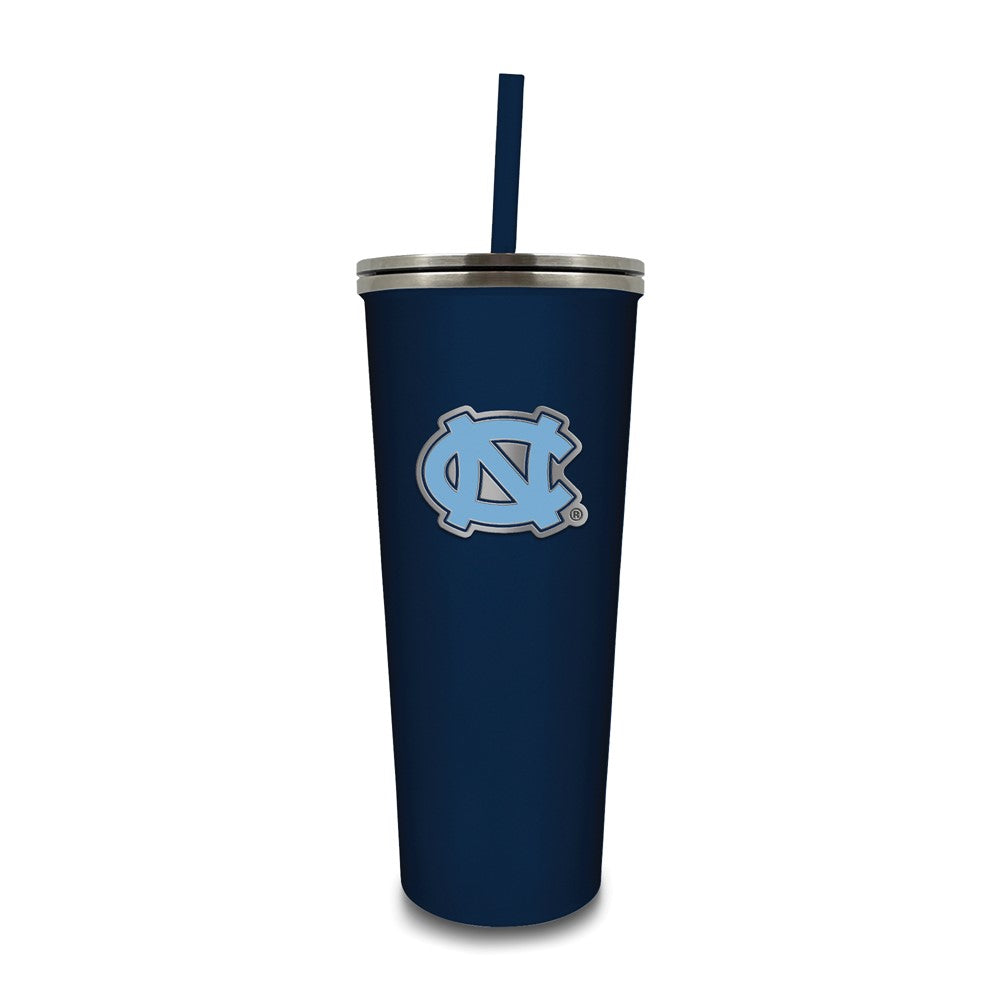 University of NC Stainless Steel 24 ounce Skinny Tumbler with Straw