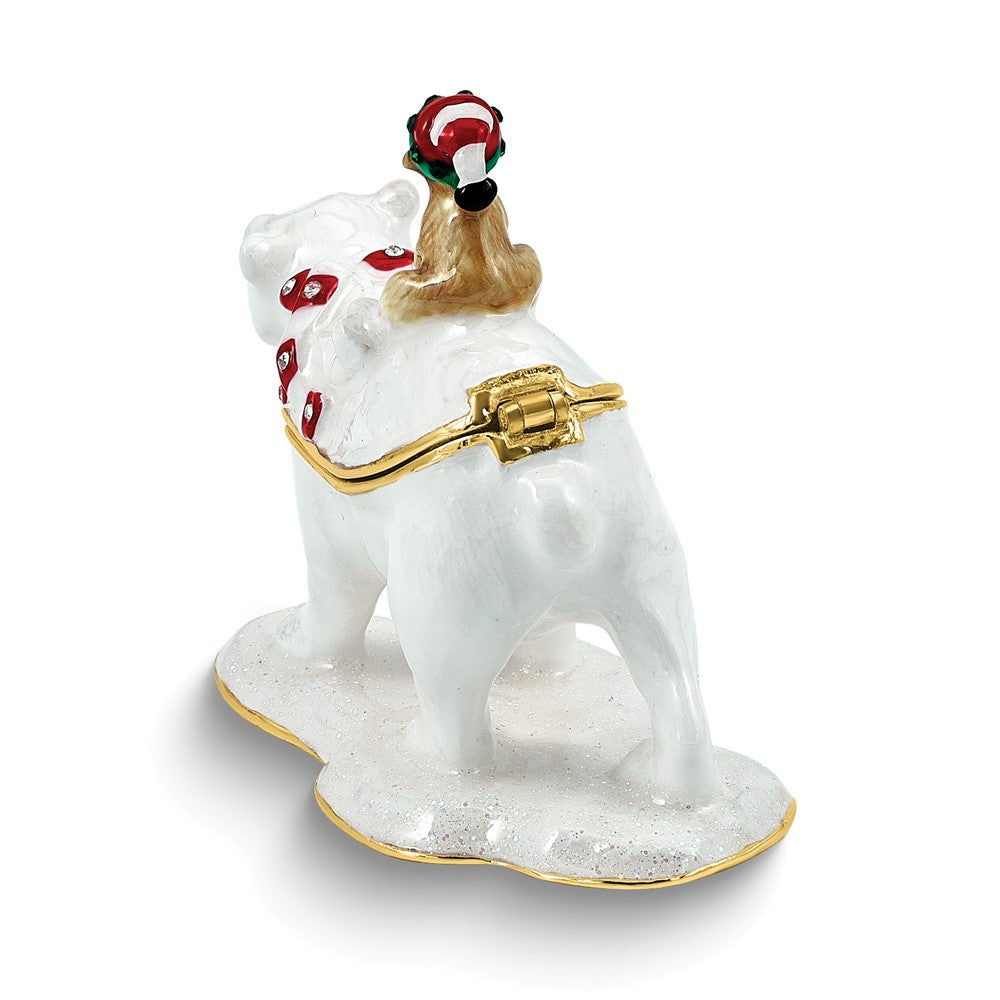 Luxury Giftware by Jere Bejeweled KOKO N KOLA Polar Bear with Baby Trinket Box with Matching 18 inch Necklace