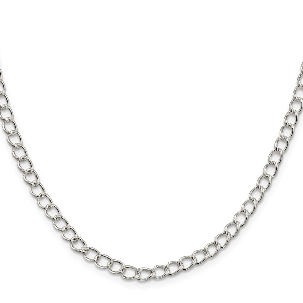Sterling Silver 4.5mm Half round Wire Open Curb Chain 20 Inches