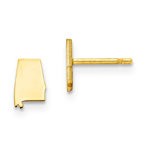 Sterling Silver/Gold-plated Alabama State Earrings