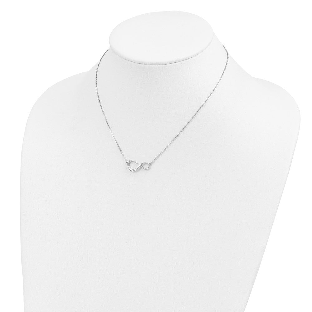White Ice Sterling Silver Rhodium-plated 16 Inch Diamond Infinity Symbol Necklace 16 Inches