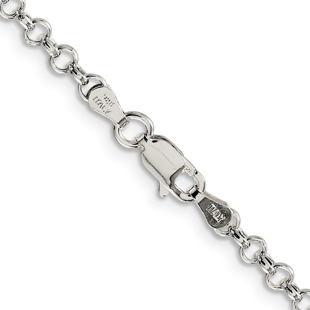 Sterling Silver 3mm Semi-solid Rolo Chain 18 Inches