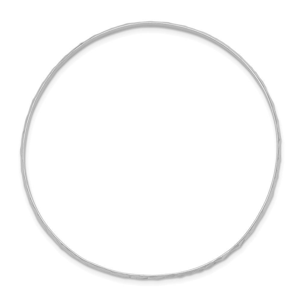 Sterling Silver RH-plated Polished & D/C 2mm Slip On Children's Bangle 6.75 inches